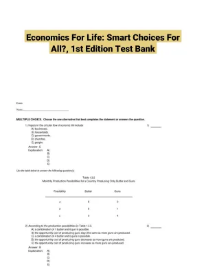 Economics For Life: Smart Choices For All?, 1st Edition Test Bank