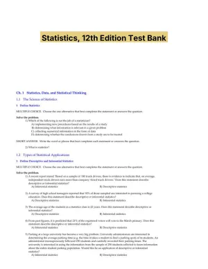 Statistics, 12th Edition Test Bank