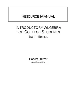Solution Manual for Introductory Algebra for College Students, 6th Edition