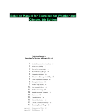 Solution Manual for Exercises for Weather and Climate, 8th Edition