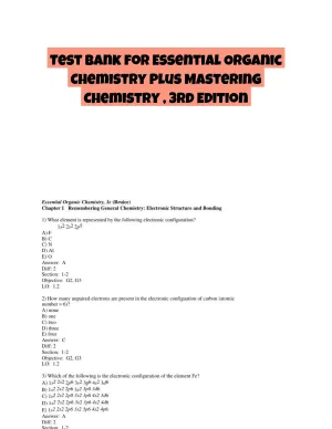 Test Bank for Essential Organic Chemistry Plus Mastering Chemistry , 3rd Edition