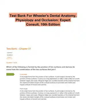 Test Bank For Wheeler's Dental Anatomy, Physiology and Occlusion: Expert Consult, 10th Edition