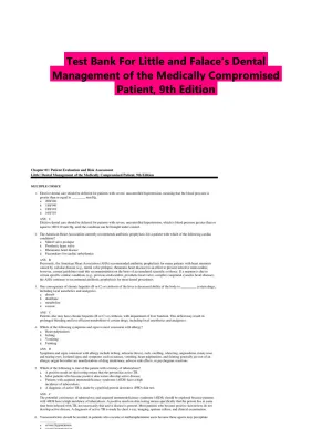 Test Bank For Little and Falace's Dental Management of the Medically Compromised Patient, 9th Edition