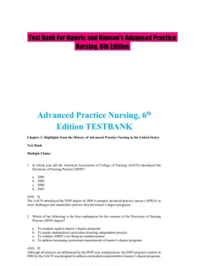 Test Bank For Hamric and Hanson's Advanced Practice Nursing, 6th Edition