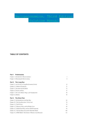 Macroeconomics, Third Edition Solution Manual