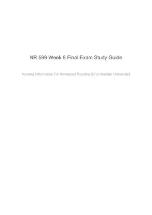 NR599 Nursing Informatics For Advanced Practice Final Exam Study Guide Week 8 With Answers (25 Solved Questions)