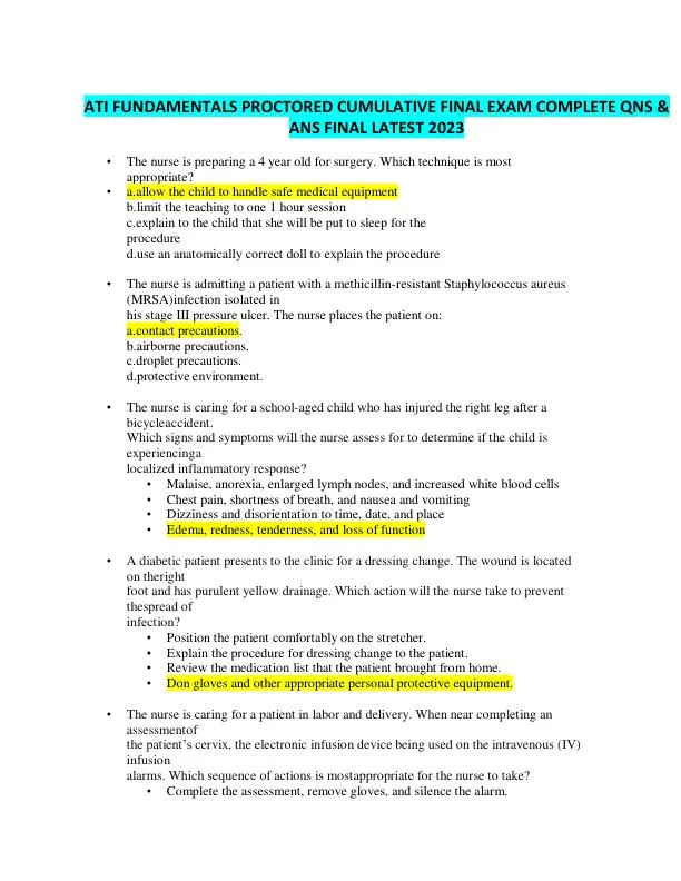 2023 ATI Mental Health Proctored Exam with Answers (144 Solved Questions)
