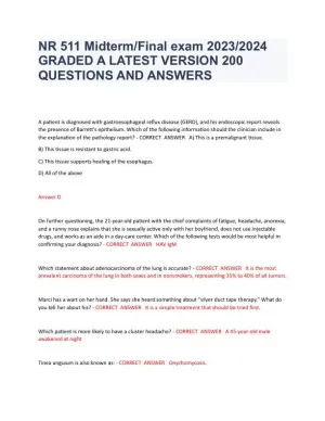 2023-2024 NR511 Pharmacology Mid Term Exam Final Exam With Answers (79 Solved Questions)