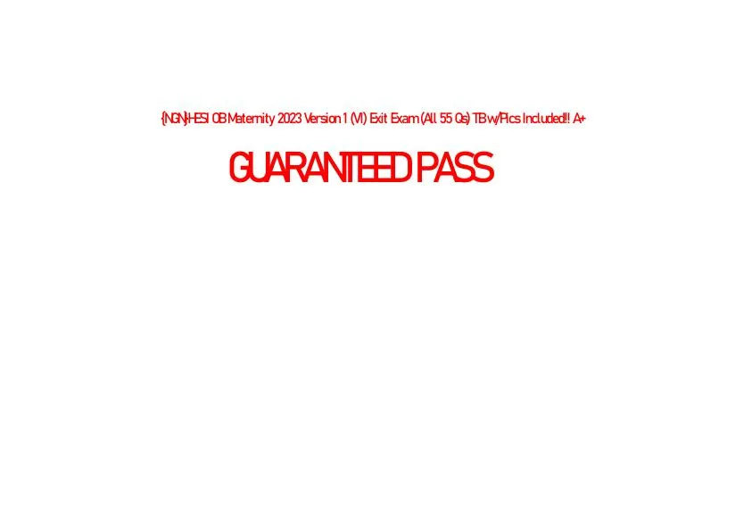 2023 HESI Maternity OB Test Bank Exit Exam Version 1 With Answers (70 Solved Questions)