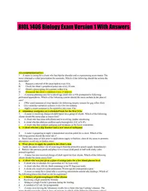 BIOL 1406 Biology Exam Version 1 With Answers (9 Solved Questions)