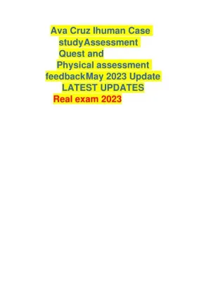 2023 IHUMAN Physical Assessment Case Study Real Exam With Answers (55 Solved Questions)