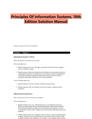 Principles Of Information Systems, 10th Edition Solution Manual