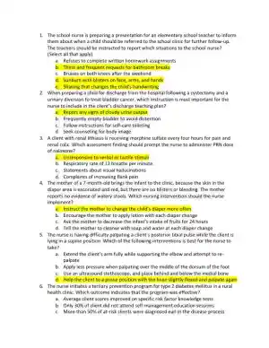 2021-2022 HESI RN Child Care Exit Exam With Answers (160 Solved Questions)