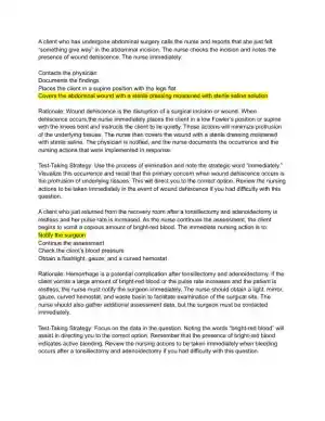 HESI Medical Surgical Review Questions With Answers (244 Solved Questions)