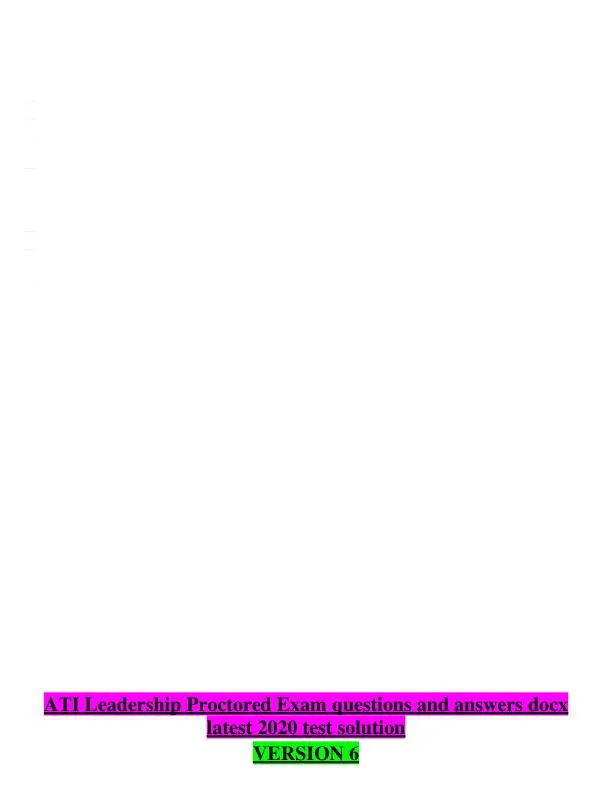 2023 ATI PN Proctored Exam with Answers (7 Solved Questions)