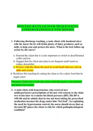 2020-2021 HESI RN Pediatrics Review Exit Exam With Answers (756 Solved Questions)