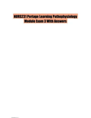 NURS231 Portage Learning Pathophysiology Module Exam 3 With Answers (27 Solved Questions)
