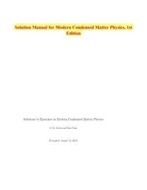 Solution Manual for Modern Condensed Matter Physics, 1st Edition