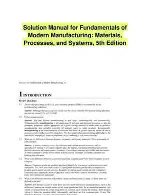 Solution Manual for Fundamentals of Modern Manufacturing: Materials, Processes, and Systems, 5th Edition