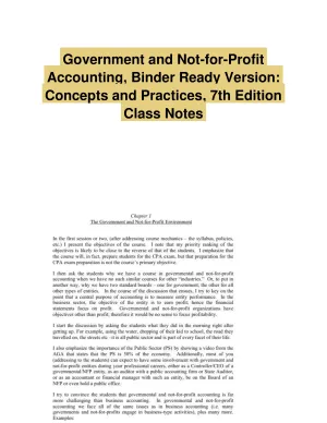 Government and Not-for-Profit Accounting, Binder Ready Version: Concepts and Practices, 7th Edition Class Notes