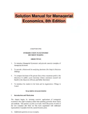 Solution Manual for Managerial Economics, 8th Edition