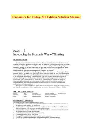 Economics for Today, 8th Edition Solution Manual