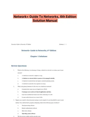 Network+ Guide To Networks, 6th Edition Solution Manual