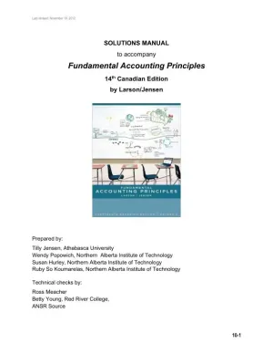 Fundamental Accounting Principles, Volume 2, 14th Canadian Edition Solution Manual