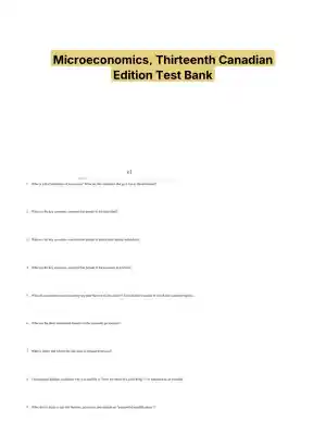 Microeconomics, Thirteenth Canadian Edition Test Bank