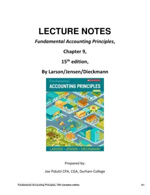 Revision Notes for Fundamental Accounting Principles, 15th Edition