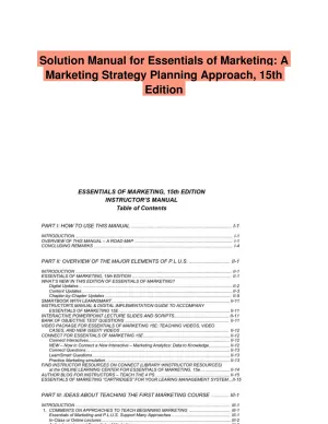 Solution Manual for Essentials of Marketing: A Marketing Strategy Planning Approach, 15th Edition