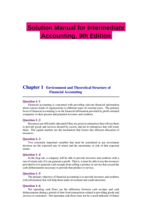 Solution Manual for Intermediate Accounting, 9th Edition