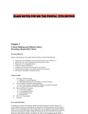 Class Notes For We The People, 13th Edition