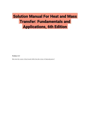 Solution Manual For Heat and Mass Transfer: Fundamentals and Applications, 6th Edition