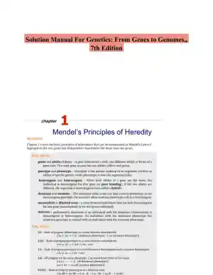 Solution Manual For Genetics: From Genes to Genomes,, 7th Edition