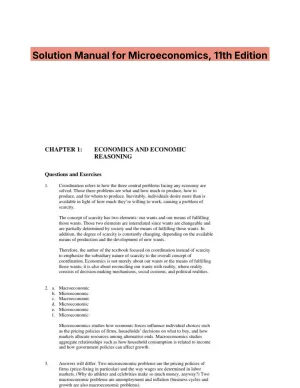 Solution Manual for Microeconomics, 11th Edition