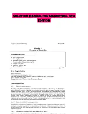 Solution Manual for Marketing, 8th Edition