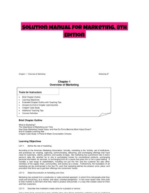 Solution Manual for Marketing, 8th Edition