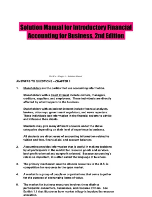Solution Manual for Introductory Financial Accounting for Business, 2nd Edition