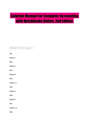 Solution Manual For Computer Accounting with QuickBooks Online, 2nd Edition