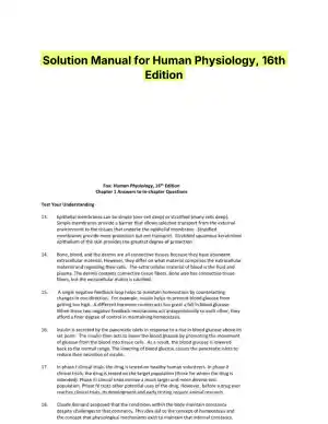 Solution Manual for Human Physiology, 16th Edition