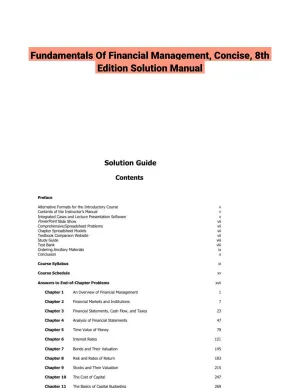 Fundamentals Of Financial Management, Concise, 8th Edition Solution Manual