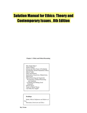 Solution Manual for Ethics: Theory and Contemporary Issues , 8th Edition
