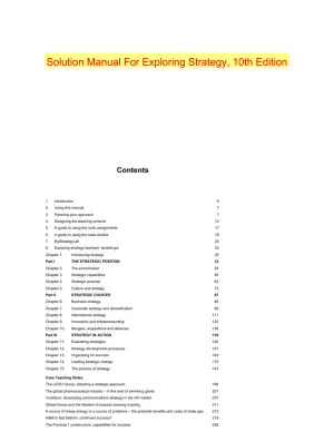 Solution Manual For Exploring Strategy, 10th Edition