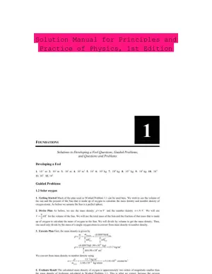 Solution Manual for Principles and Practice of Physics, 1st Edition