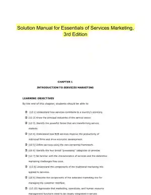 Solution Manual for Essentials of Services Marketing, 3rd Edition