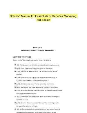 Solution Manual for Essentials of Services Marketing, 3rd Edition