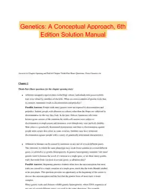 Genetics: A Conceptual Approach, 6th Edition Solution Manual