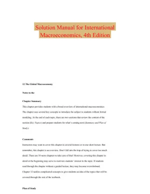 Solution Manual for International Macroeconomics, 4th Edition