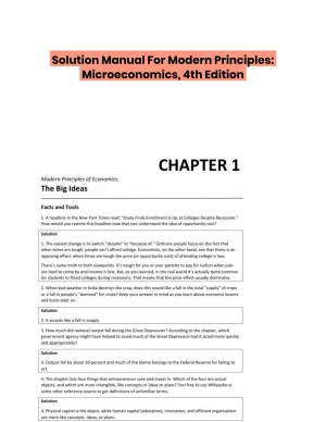 Solution Manual For Modern Principles: Microeconomics, 4th Edition
